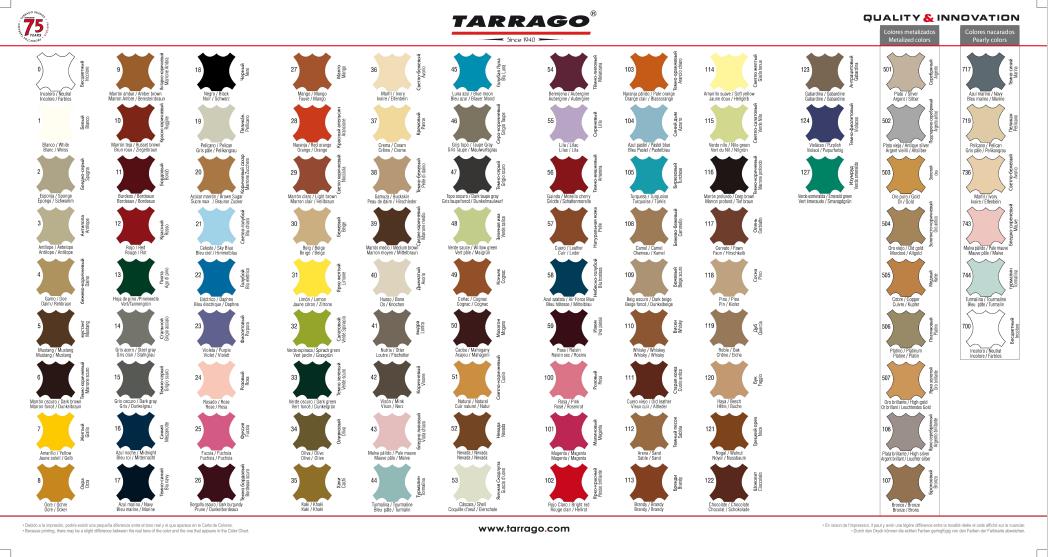 Tarrago Color Chart J.H. Cook & Sons, LLC.