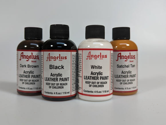 Angelus Acrylic Leather Paint - Flat Black, 4 oz